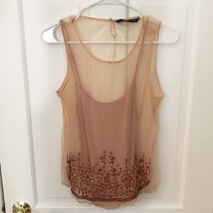 Zara mesh top with sequins (Trafaluc collection)